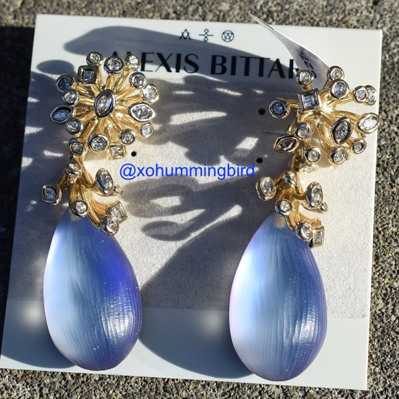 Alexis Bittar | Purple & Gold Study Stud Earrings w/Crystal Burs - Picture 4 of 6